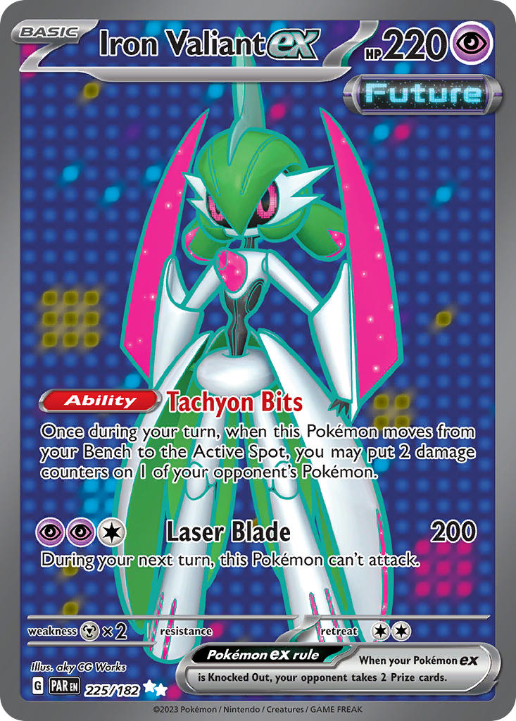 Iron Valiant EX 225/182 Ultra Rare Paradox Rift Pokémon card