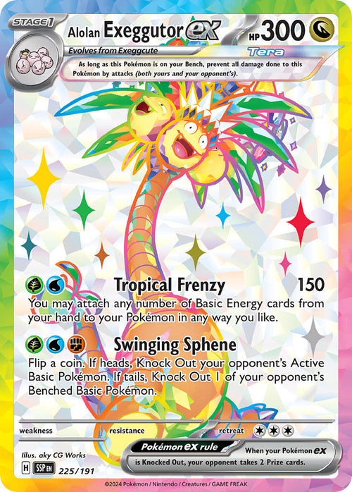 Alolan Exeggutor EX 225/191 Ultra Rare Surging Sparks Pokémon card