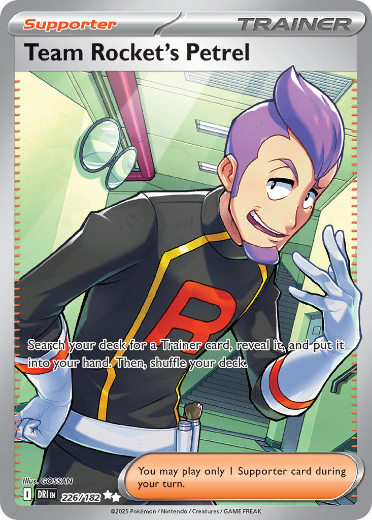 Team Rocket's Petrel 226/182 Ultra Rare Destined Rivals Pokémon card