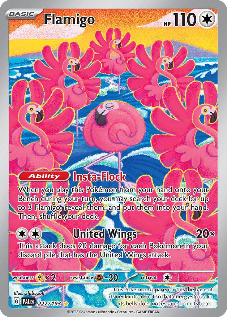 Flamigo 227/193 Illustration Rare Paldea Evolved Pokémon card