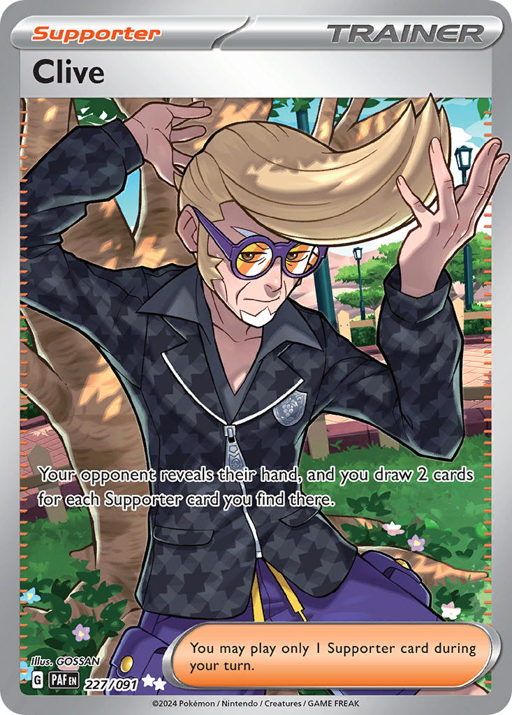 Clive 227/091 Ultra Rare Paldean Fates Pokémon card