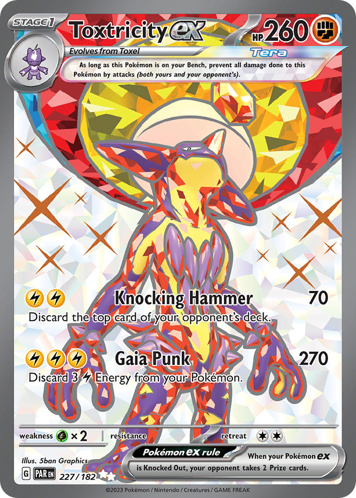 Toxtricity EX 227/182 Ultra Rare Paradox Rift Pokémon card