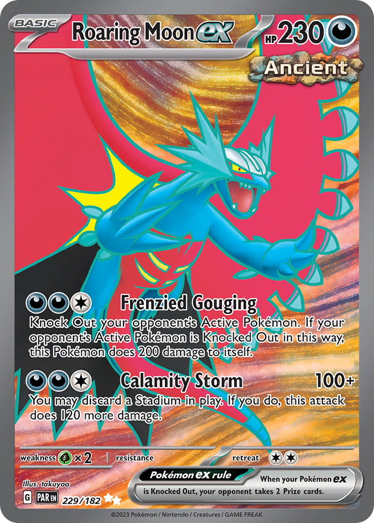 Roaring Moon EX 229/182 Ultra Rare Paradox Rift Pokémon card