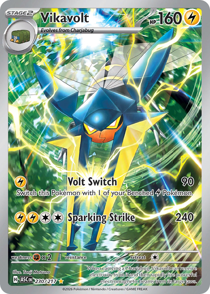 Vikavolt 230/217 Illustration Rare Ascended Heroes Pokémon card