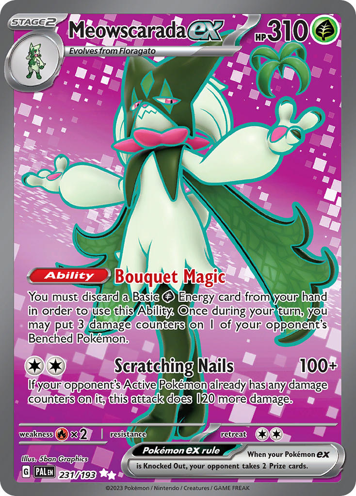 Meowscarada EX 231/193 Ultra Rare Paldea Evolved Pokémon card