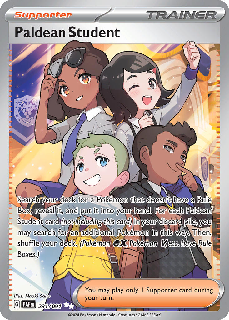 Paldean Student 231/091 Ultra Rare Paldean Fates Pokémon card