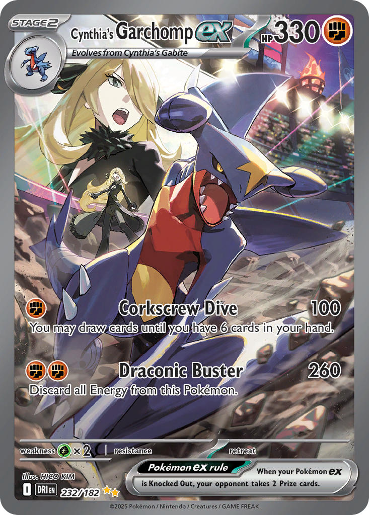 Cynthia's Garchomp EX 232/182 Special Illustration Rare Destined Rivals Pokémon card