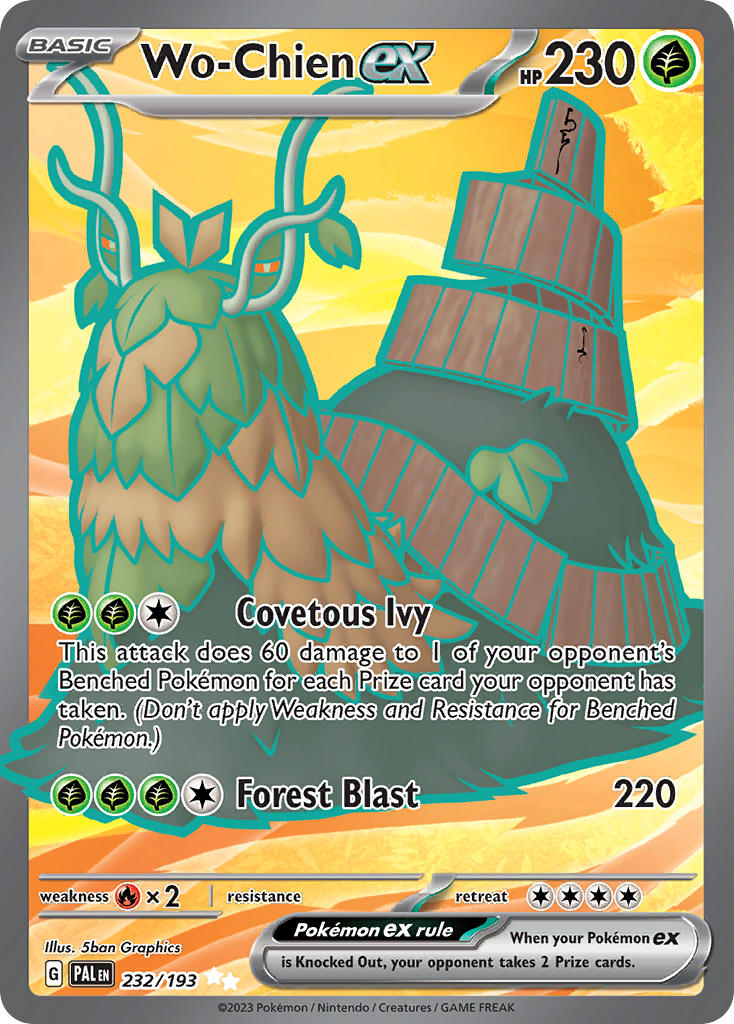 Wo-Chien EX 232/193 Ultra Rare Paldea Evolved Pokémon card