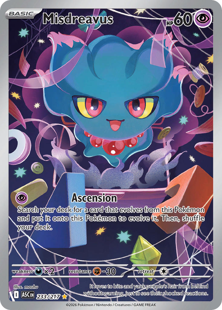 Misdreavus 233/217 Illustration Rare Ascended Heroes Pokémon card