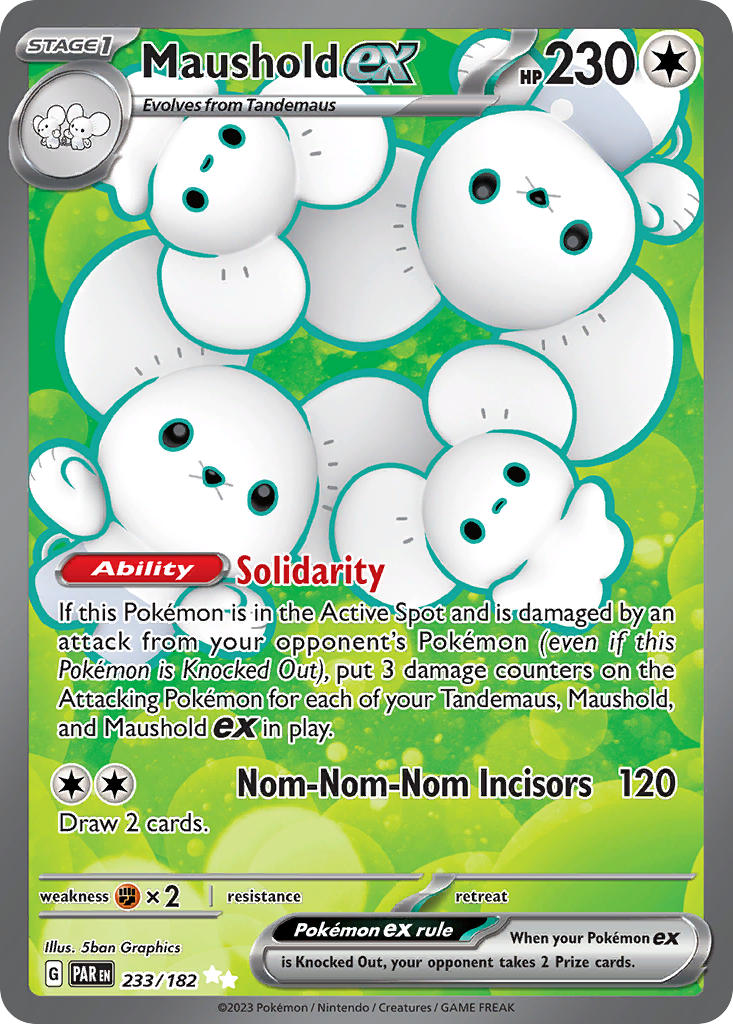 Maushold EX 233/182 Ultra Rare Paradox Rift Pokémon card