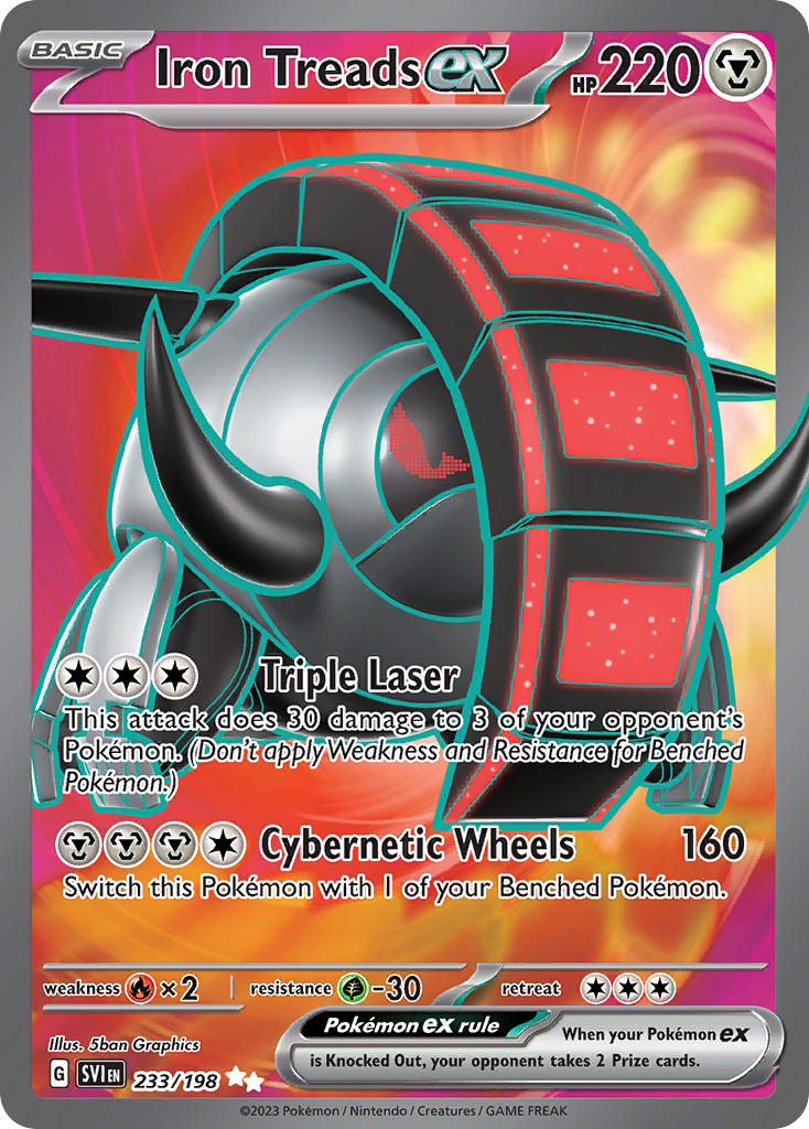 Iron Treads EX 233/198 Ultra Rare Scarlet & Violet Pokémon card