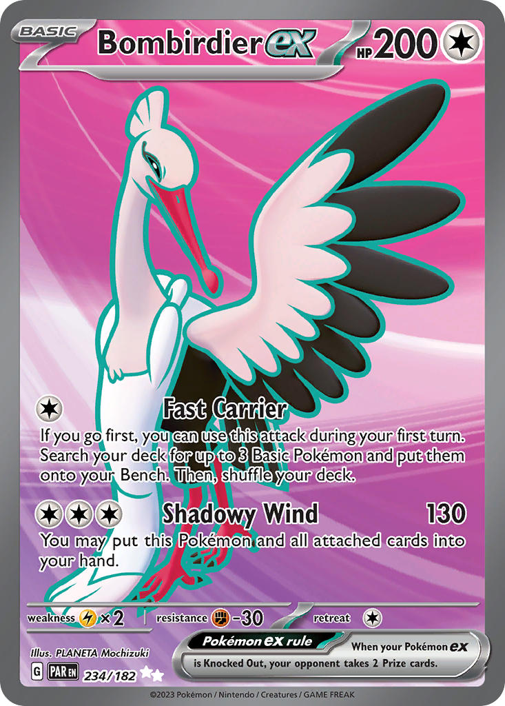 Bombirdier EX 234/182 Ultra Rare Paradox Rift Pokémon card