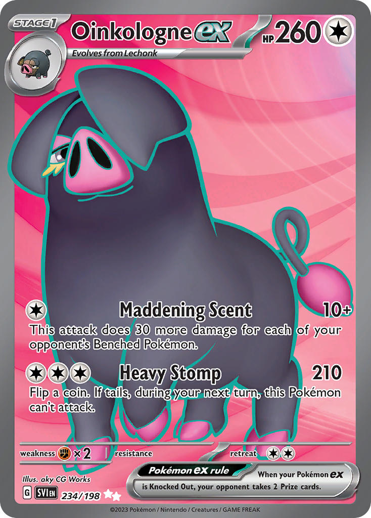 Oinkologne EX 234/198 Ultra Rare Scarlet & Violet Pokémon card