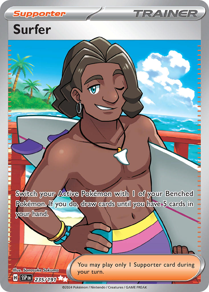 Surfer 235/191 Ultra Rare Surging Sparks Pokémon card