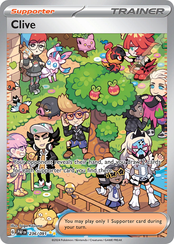 Clive 236/091 Special Illustration Rare Paldean Fates Pokémon card