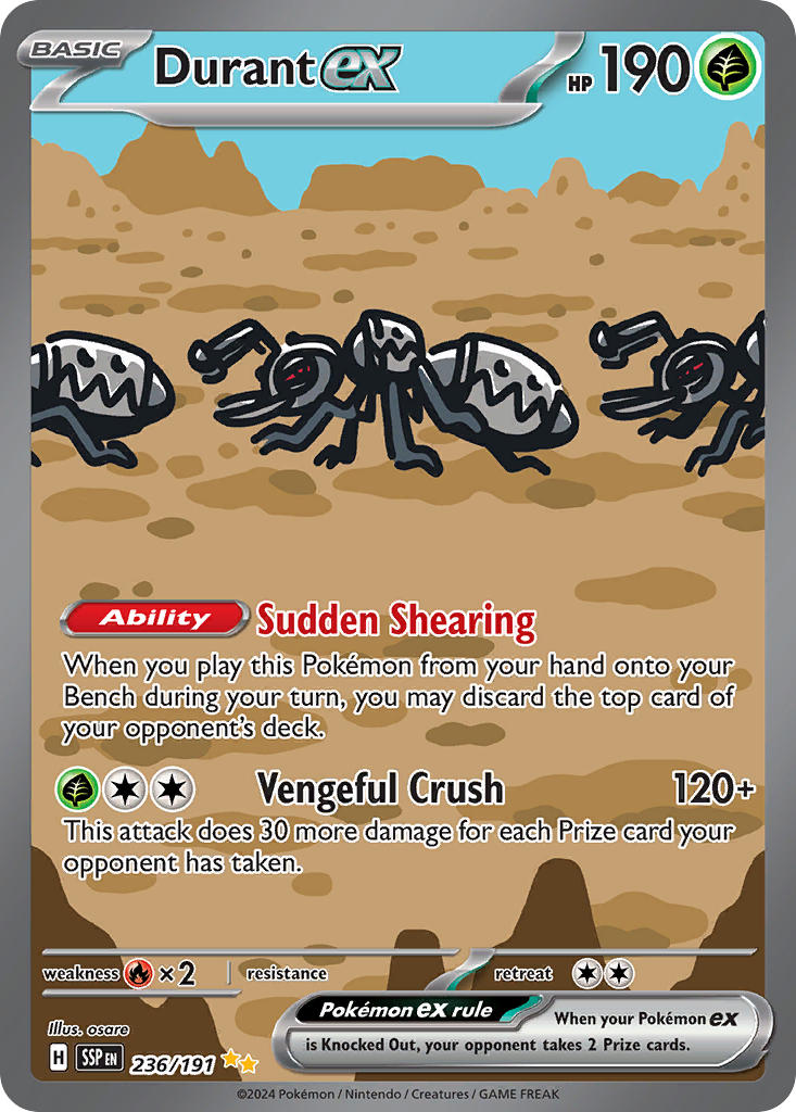 Durant EX 236/191 Special Illustration Rare Surging Sparks Pokémon card