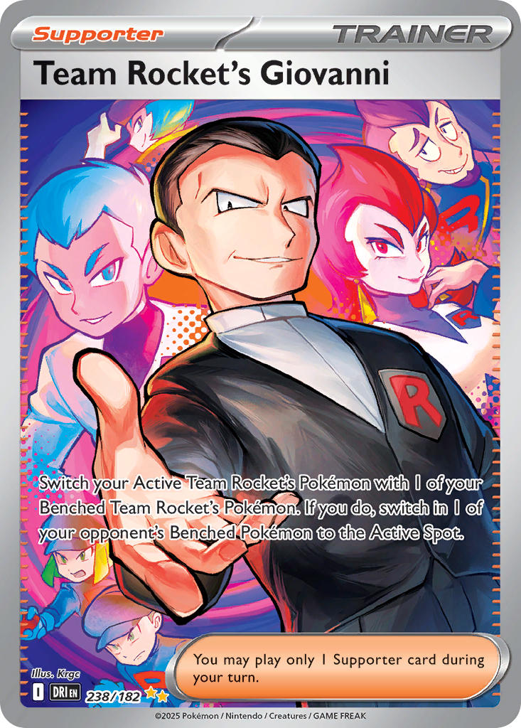 Team Rocket's Giovanni 238/182 Special Illustration Rare Destined Rivals Pokémon card