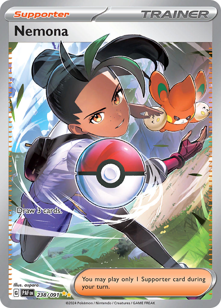 Nemona 238/091 Special Illustration Rare Paldean Fates Pokémon card