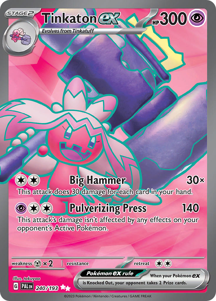 Tinkaton EX 240/193 Ultra Rare Paldea Evolved Pokémon card