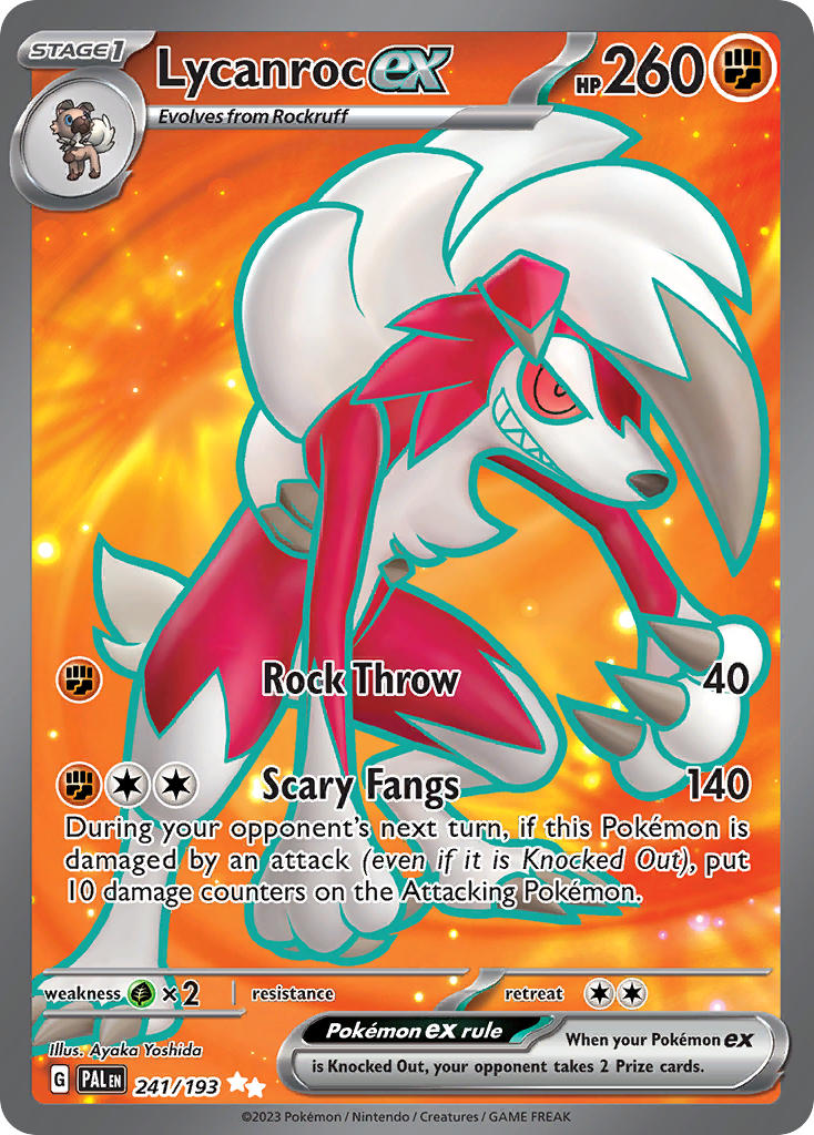 Lycanroc EX 241/193 Ultra Rare Paldea Evolved Pokémon card