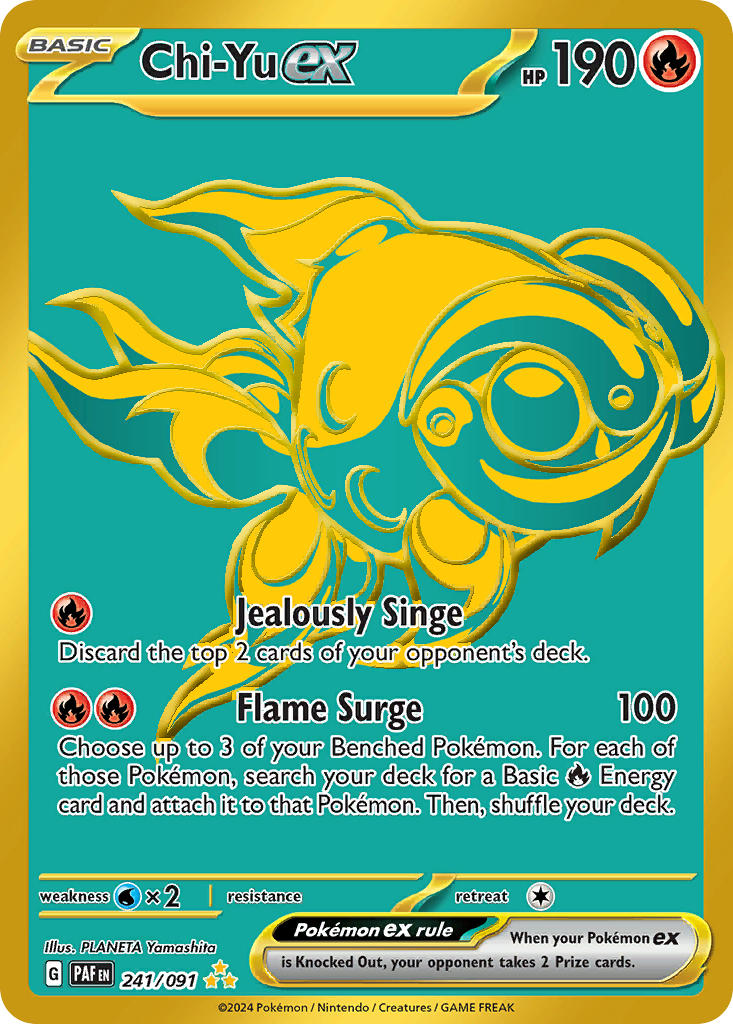 Chi-Yu EX 241/091 Hyper Rare Paldean Fates Pokémon card