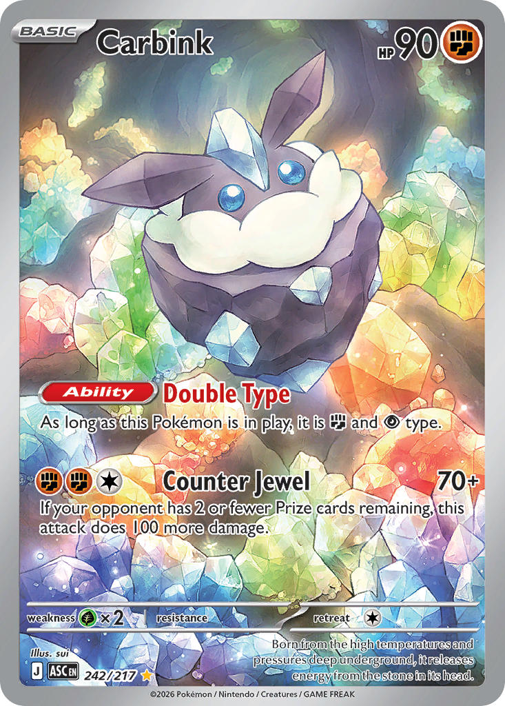 Carbink 242/217 Illustration Rare Ascended Heroes Pokémon card