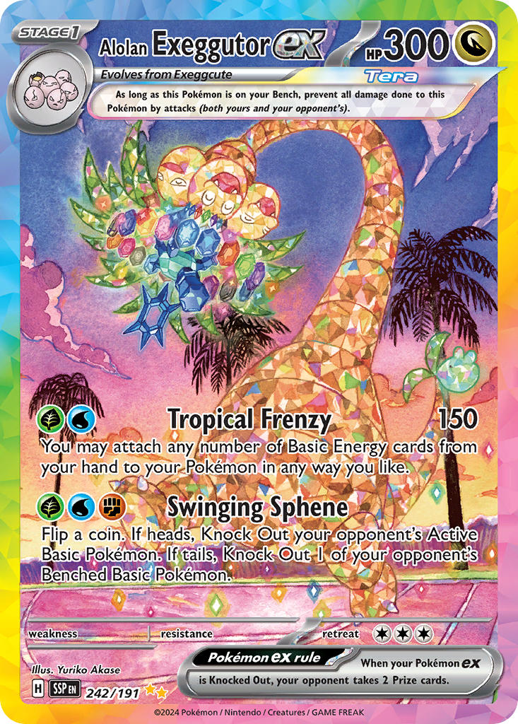 Alolan Exeggutor EX 242/191 Special Illustration Rare Surging Sparks Pokémon card