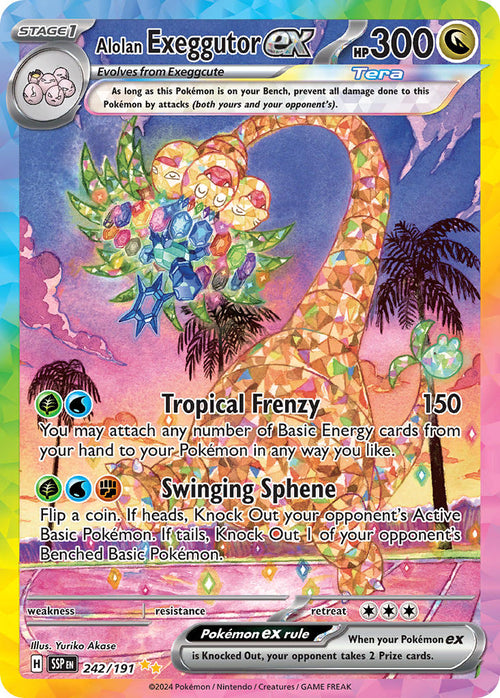 Alolan Exeggutor EX 242/191 Special Illustration Rare Surging Sparks Pokémon card
