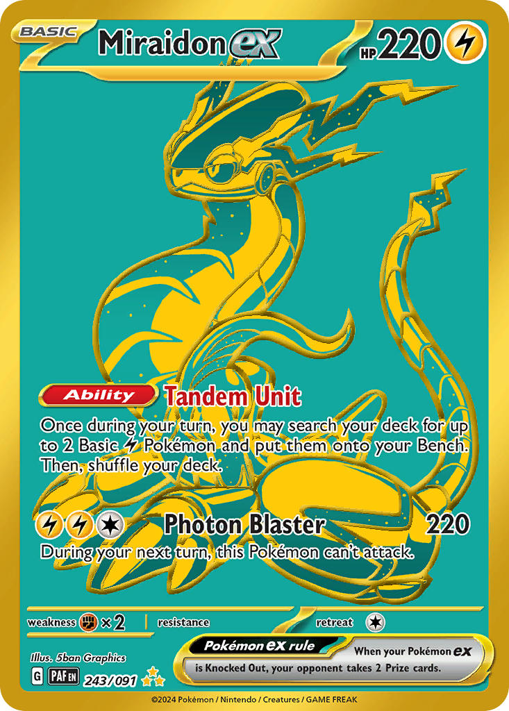 Miraidon EX 243/091 Hyper Rare Paldean Fates Pokémon card