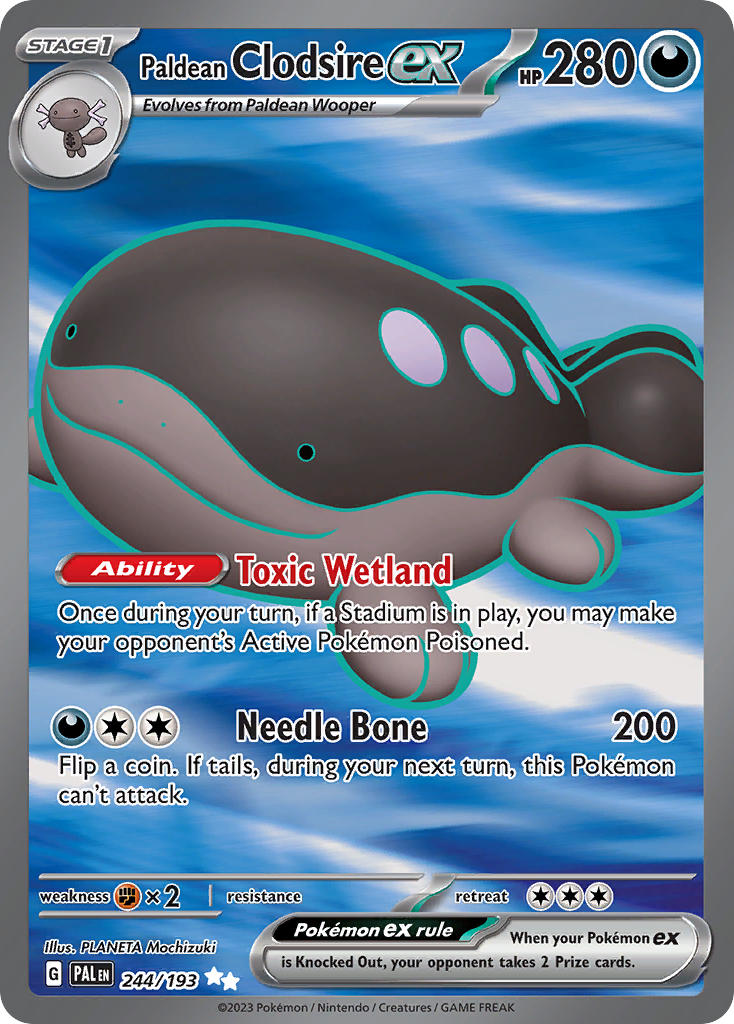 Paldean Clodsire EX 244/193 Ultra Rare Paldea Evolved Pokémon card