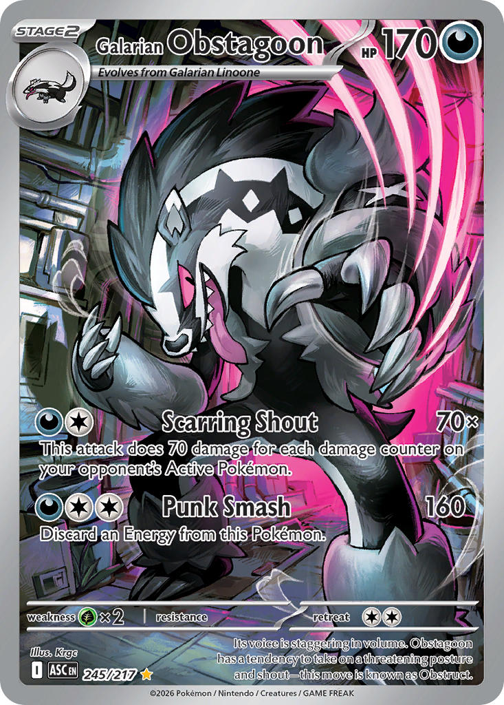 Galarian Obstagoon 245/217 Illustration Rare Ascended Heroes Pokémon card