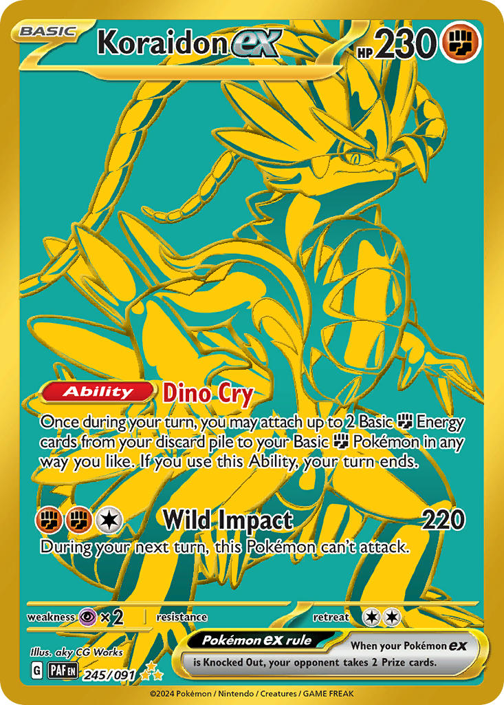 Koraidon EX 245/091 Hyper Rare Paldean Fates Pokémon card