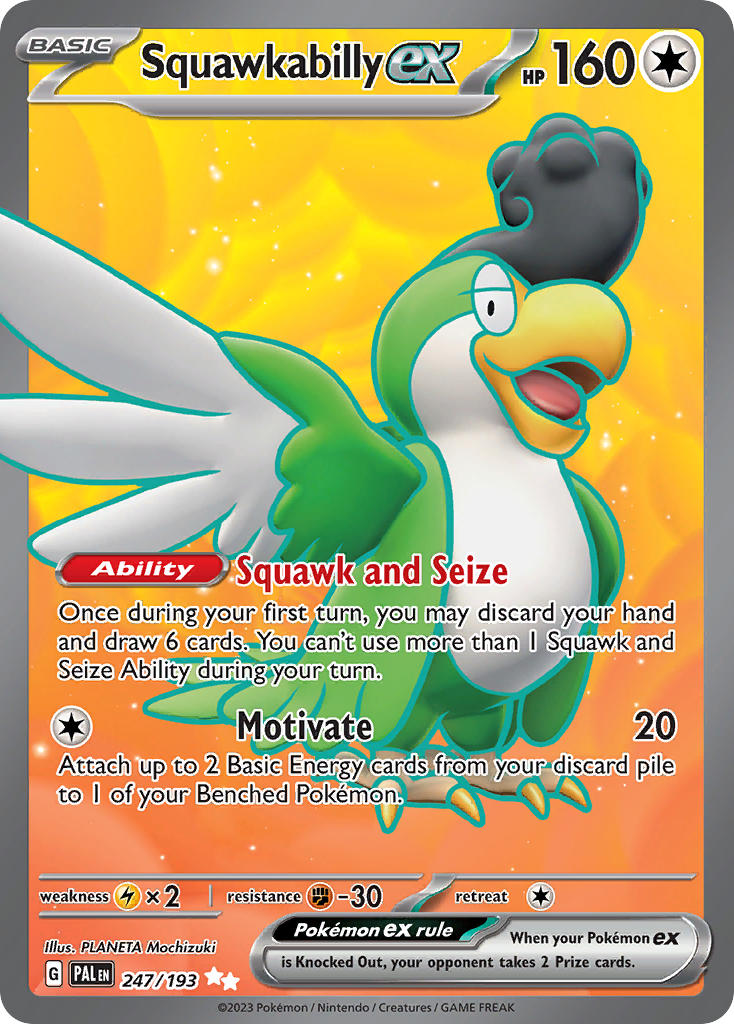 Squawkabilly EX 247/193 Ultra Rare Paldea Evolved Pokémon card