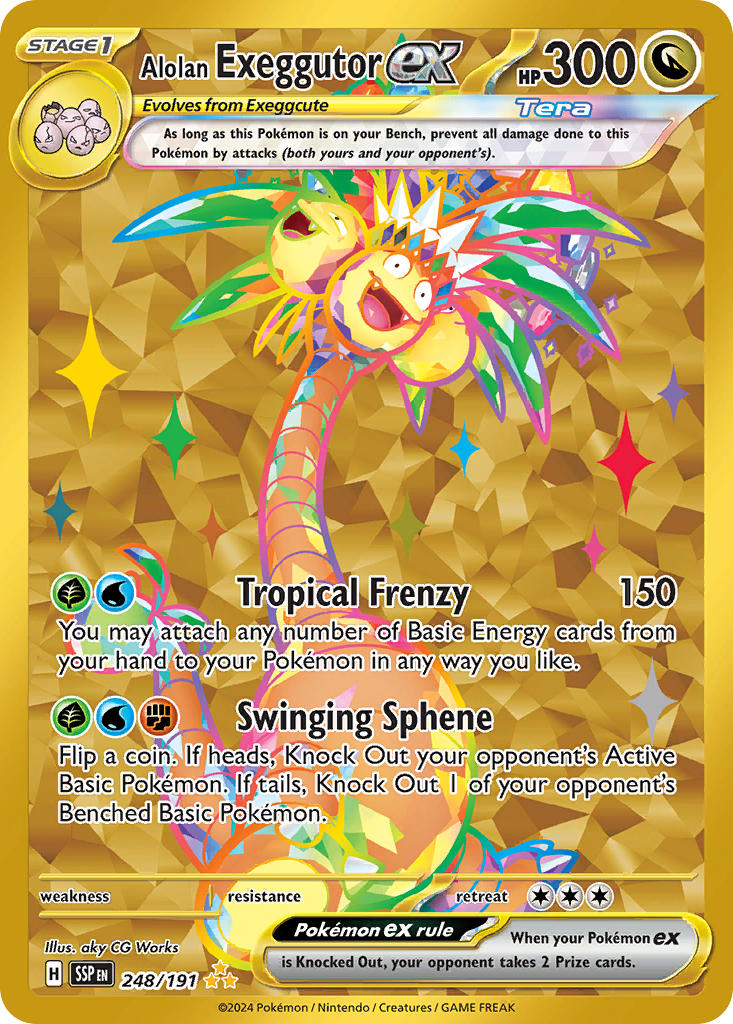 Alolan Exeggutor EX 248/191 Hyper Rare Surging Sparks Pokémon card