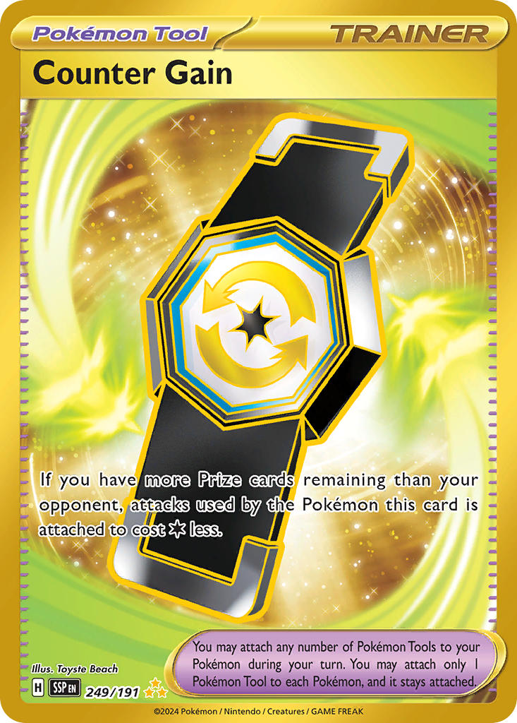 Counter Gain 249/191 Hyper Rare Surging Sparks Pokémon card