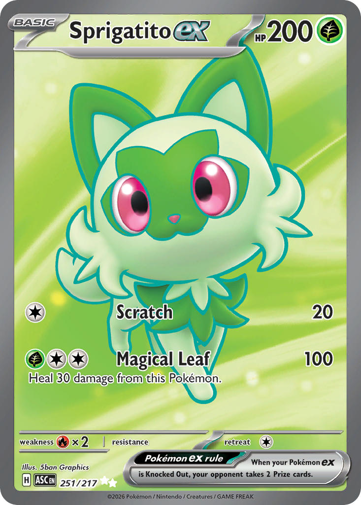 Sprigatito EX 251/217 Ultra Rare Ascended Heroes Pokémon card