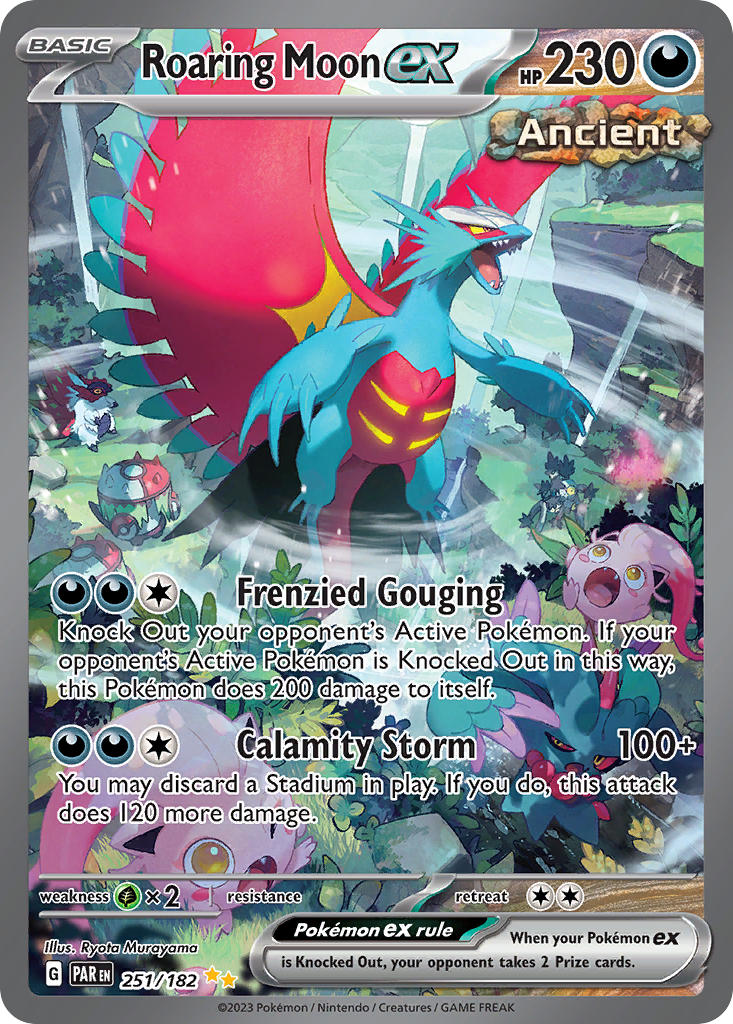 Roaring Moon EX 251/182 Special Illustration Rare Paradox Rift Pokémon card