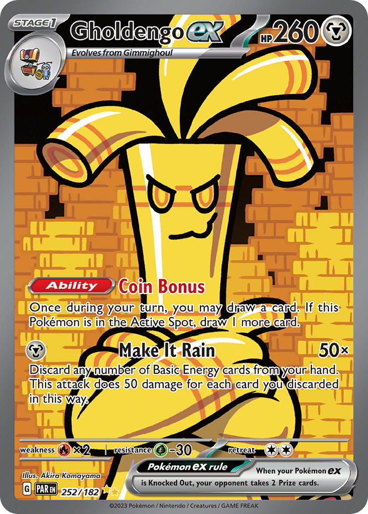 Gholdengo EX 252/182 Special Illustration Rare Paradox Rift Pokémon card