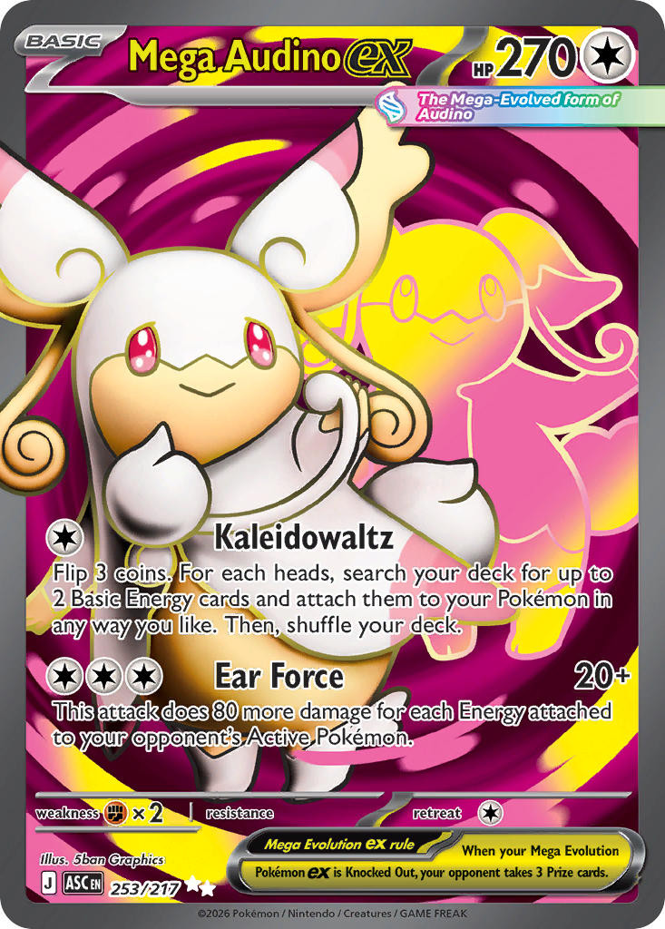 Mega Audino EX 253/217 Ultra Rare Ascended Heroes Pokémon card