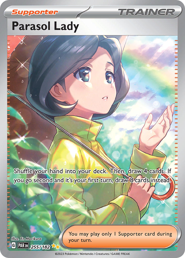 Parasol Lady 255/182 Special Illustration Rare Paradox Rift Pokémon card