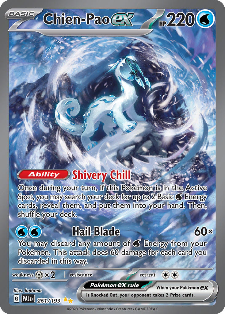 Chien-Pao EX 261/193 Special Illustration Rare Paldea Evolved Pokémon card