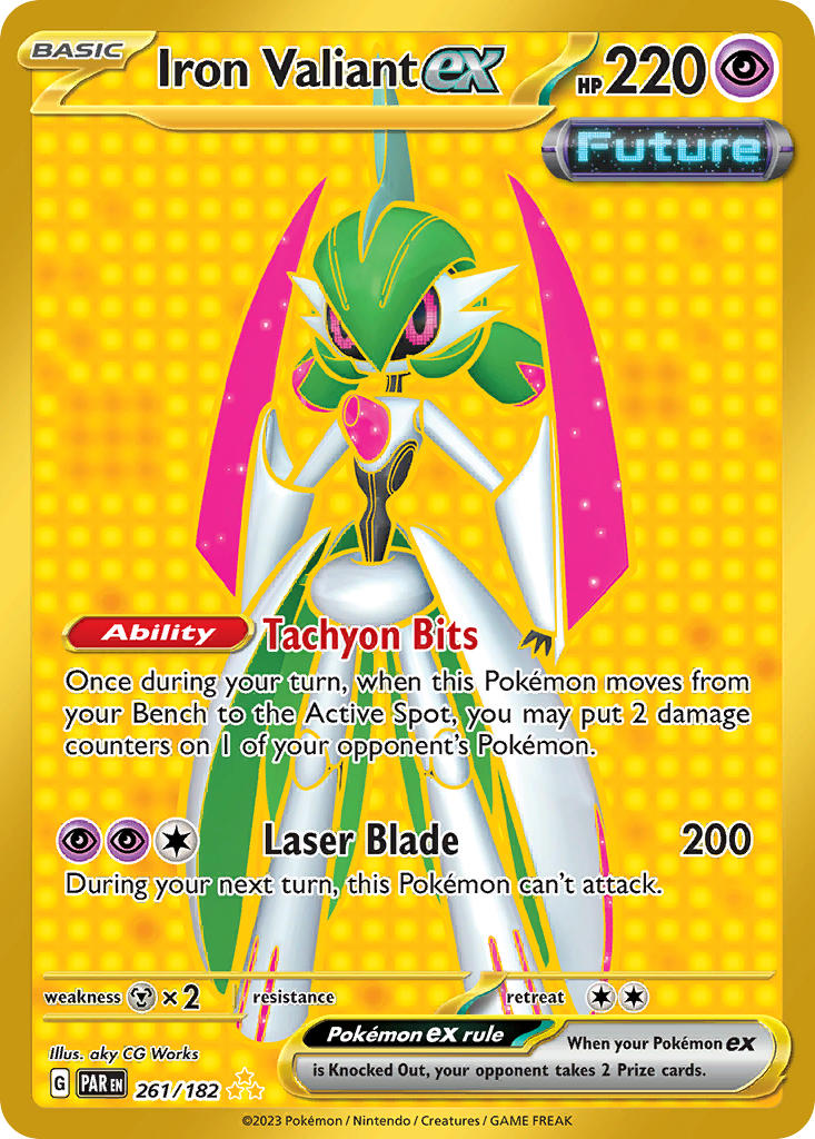 Iron Valiant EX 261/182 Hyper Rare Paradox Rift Pokémon card