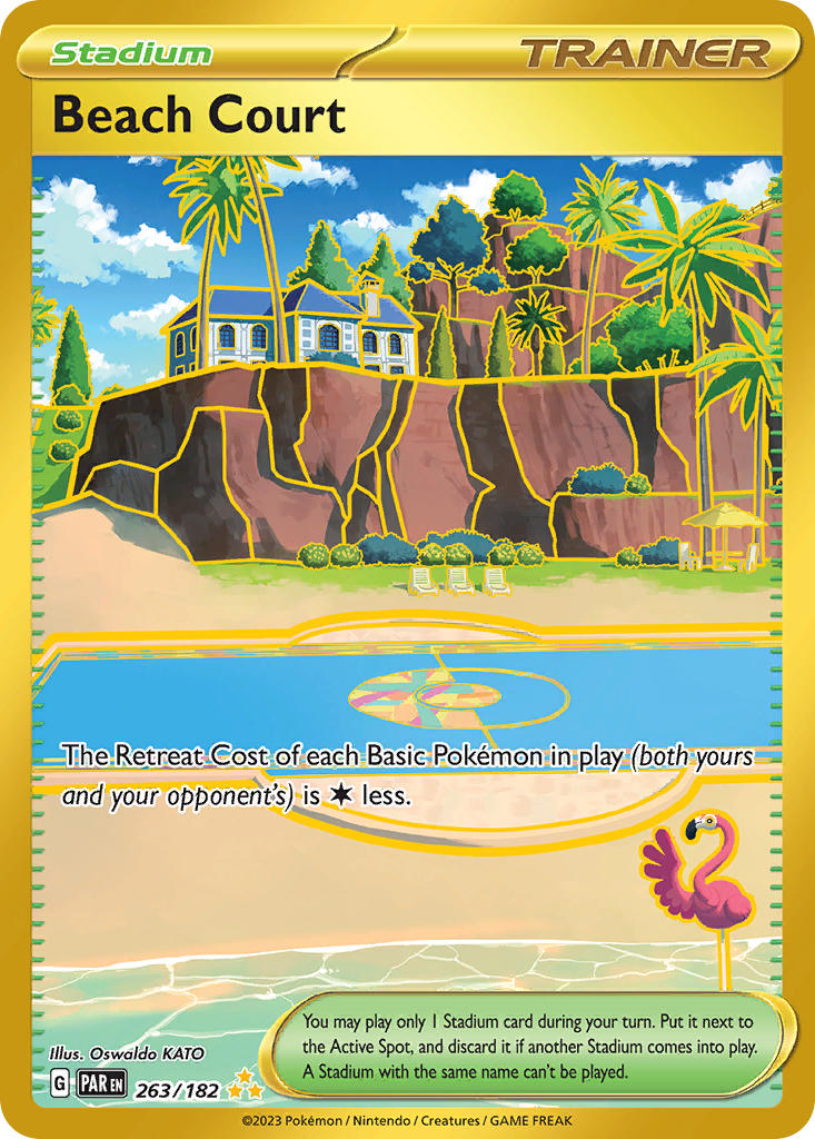 Beach Court 263/182 Hyper Rare Paradox Rift Pokémon card