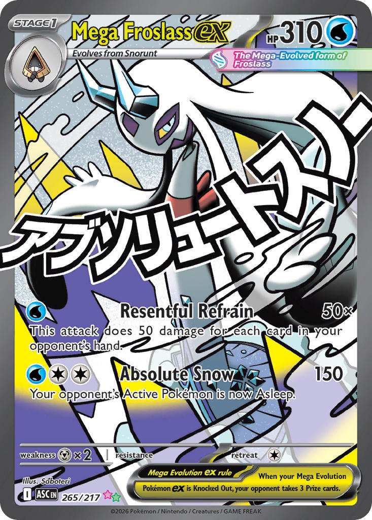 Mega Froslass EX 265/217 Mega Attack Rare Ascended Heroes Pokémon card
