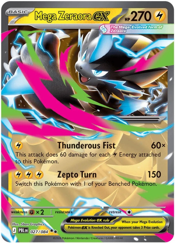 Mega Zeraora ex 027/084 Pitch Black Pokémon card