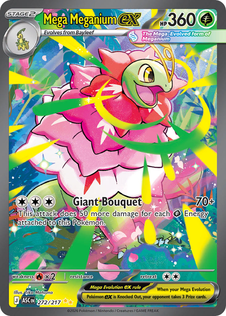 Mega Meganium EX 272/217 Special Illustration Rare Ascended Heroes Pokémon card