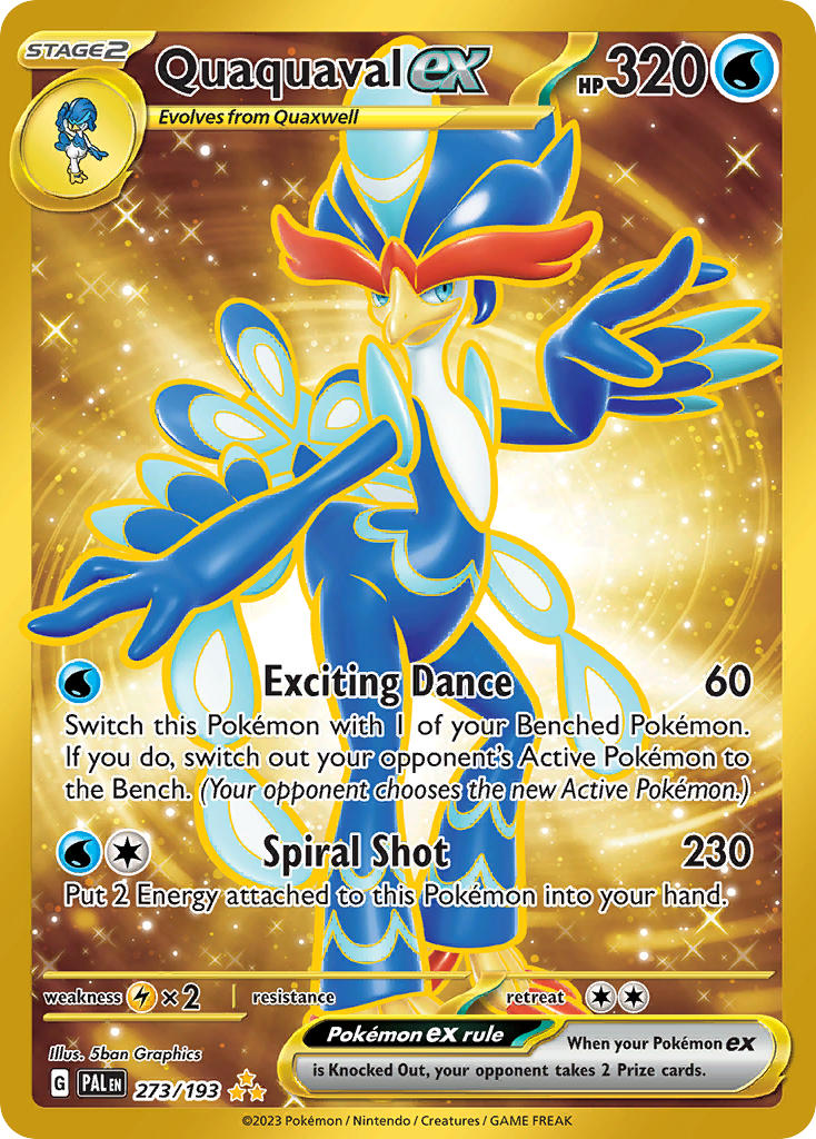 Quaquaval EX 273/193 Hyper Rare Paldea Evolved Pokémon card