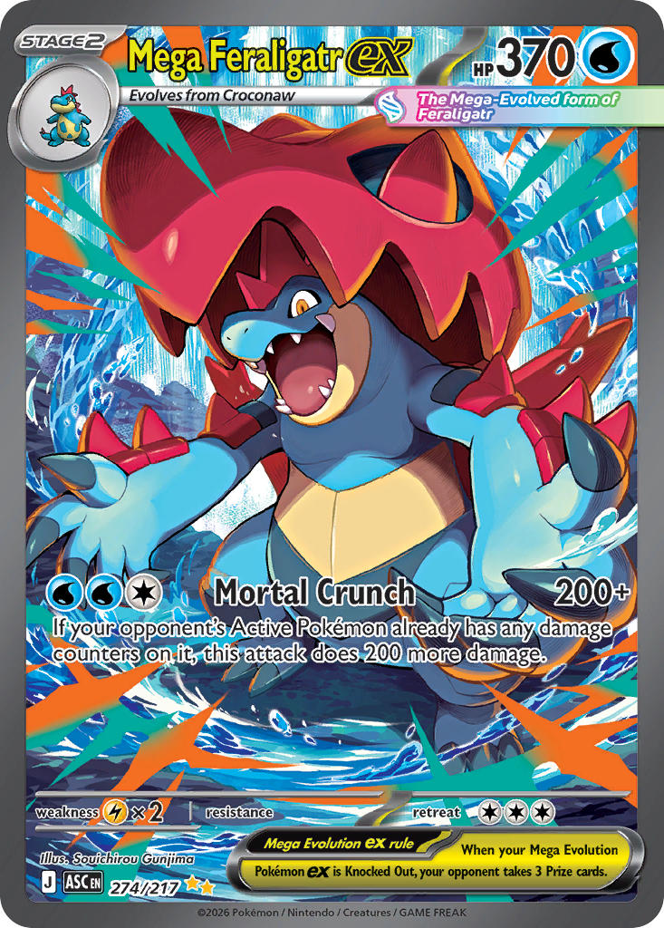 Mega Feraligatr EX 274/217 Special Illustration Rare Ascended Heroes Pokémon card