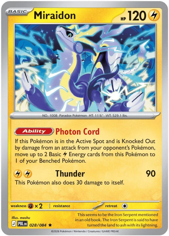 Miraidon 028/084 Pitch Black Pokémon card