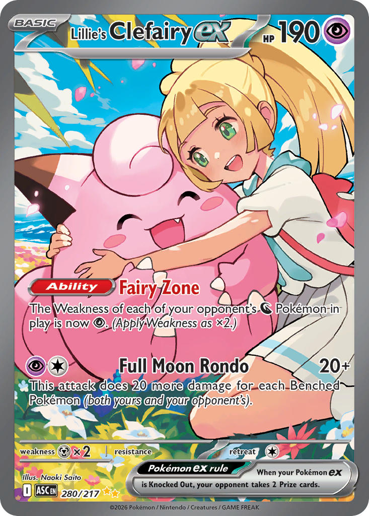 Lillie's Clefairy EX 280/217 Special Illustration Rare Ascended Heroes Pokémon card